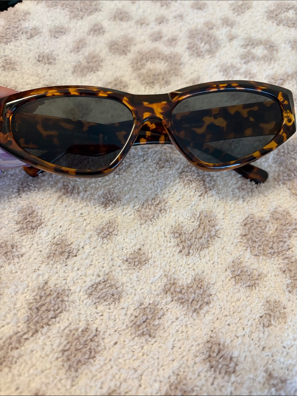 Tortoiseshell Rectangular Sunglasses - Dark Lenses - NWOT